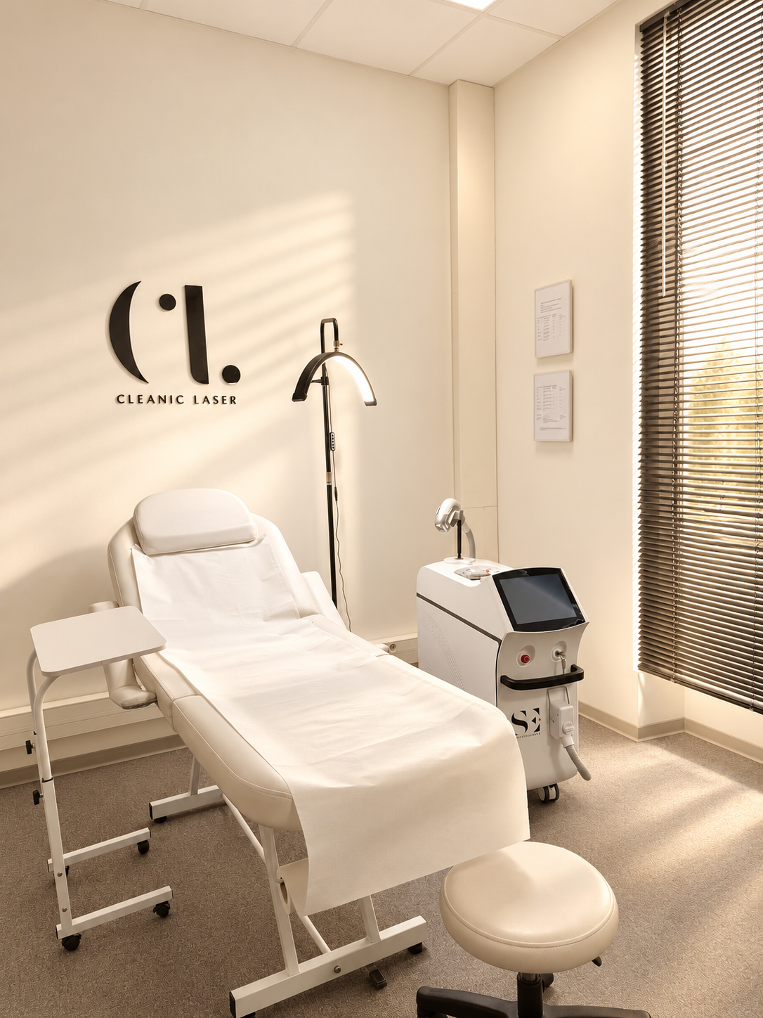 Cabinet CLEANIC LASER, fauteuil de soin et équipement laser